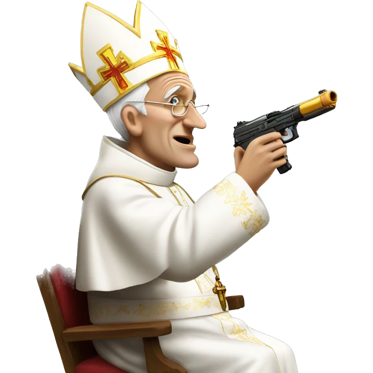 Pope shooting up emoji
