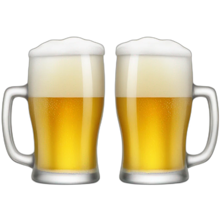 Glasses of beer & happy new year  emoji