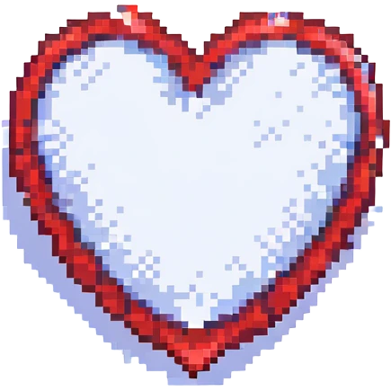 red heart with a sparkle pixel art emoji