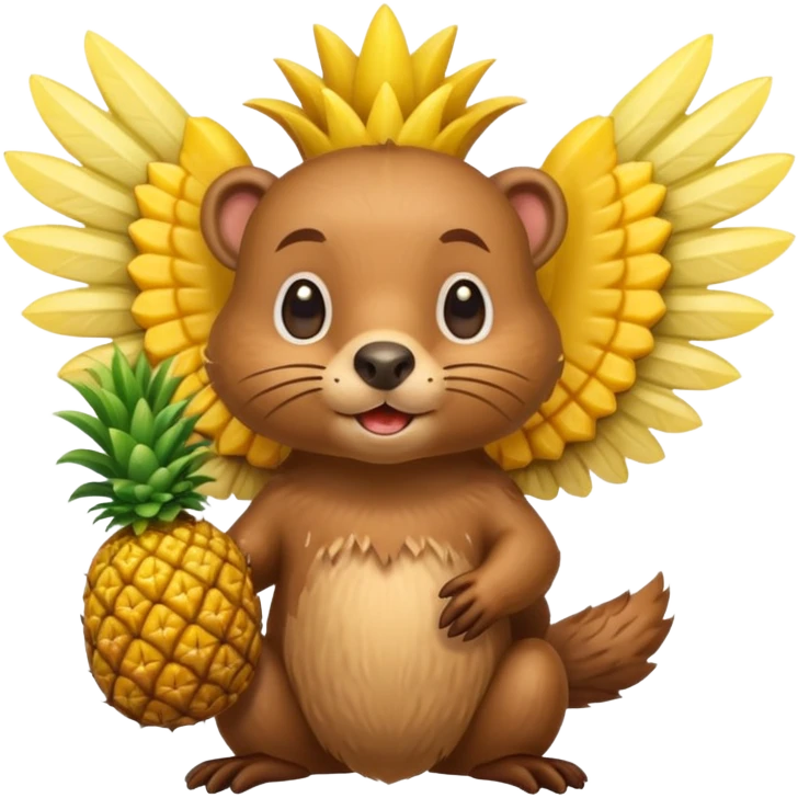 Castoro con le ali e con i capelli a forma di ananas  emoji