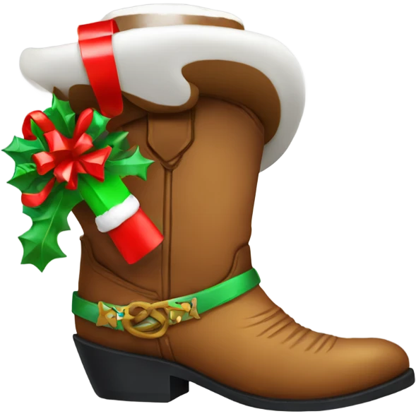 Christmas cowboy boot full of presents emoji