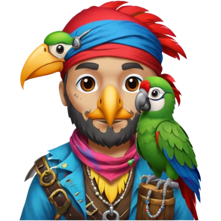 pirate and parrot emoji