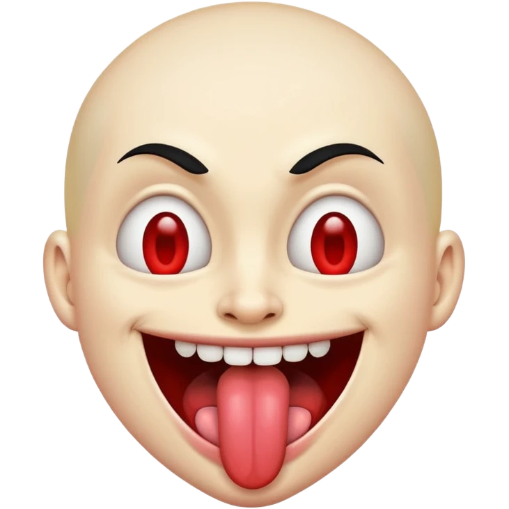 an evil with their tongue out smiling  emoji