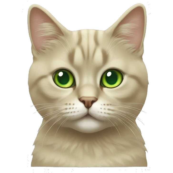 British cat gold shinshilla with green eyes  emoji
