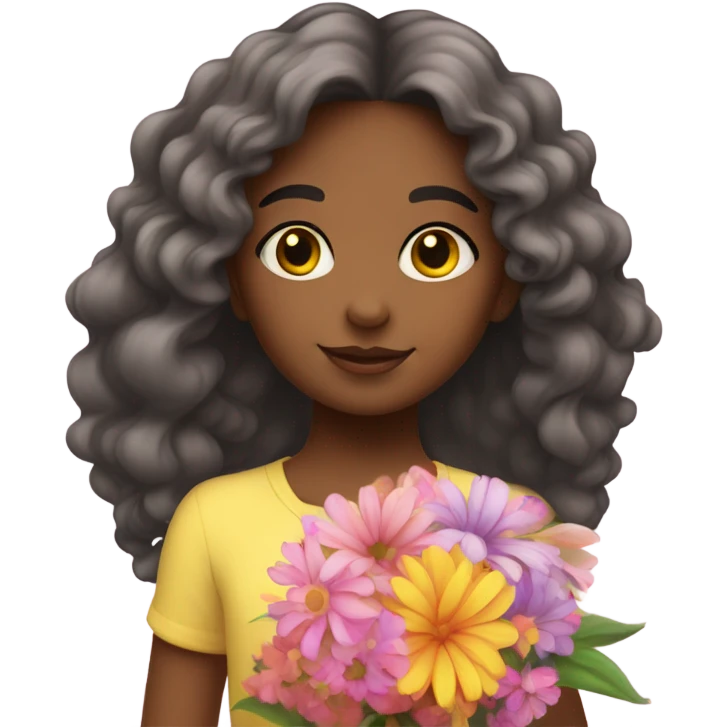 girl with flowers emoji