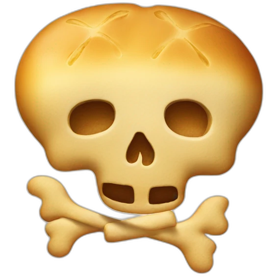 Skull and crossbones bread emoji