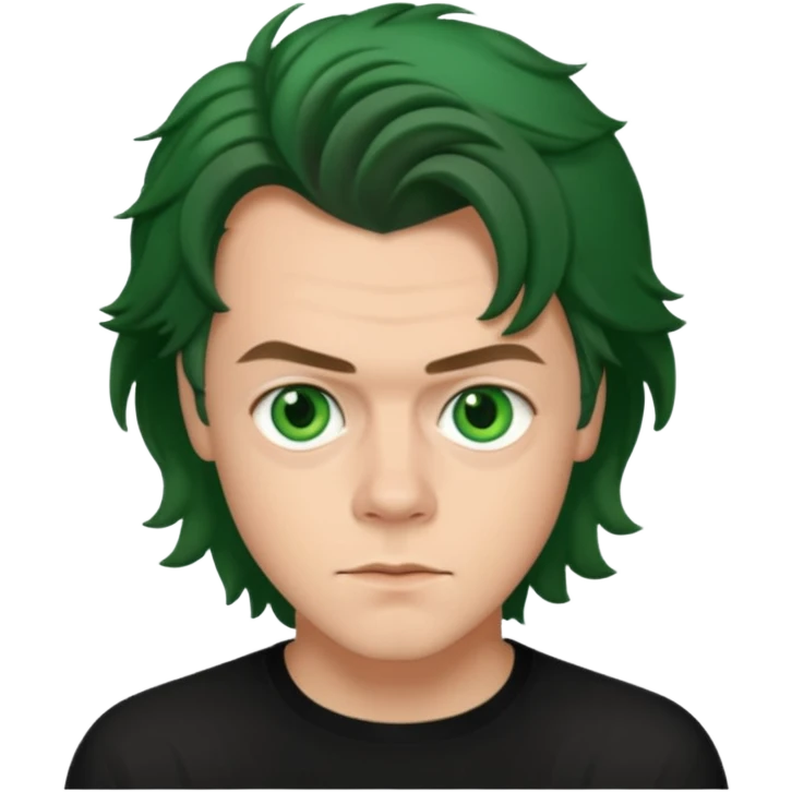 Harry Styles with green eyes emoji