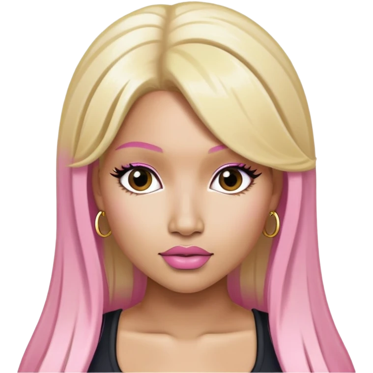 nicki minaj super bass half pink half blonde hair  emoji