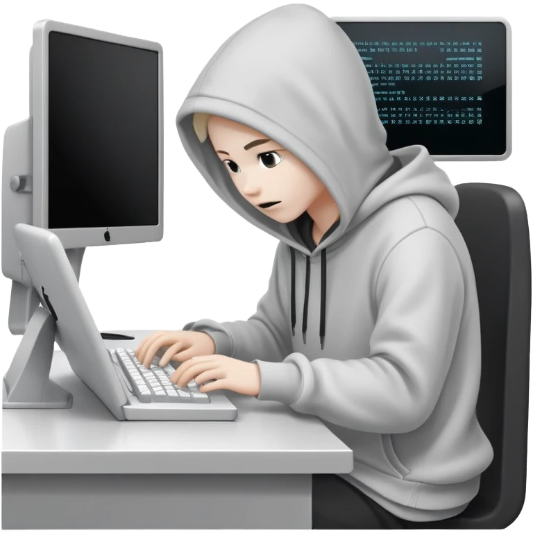 monochrome hacker terminal command center emoji
