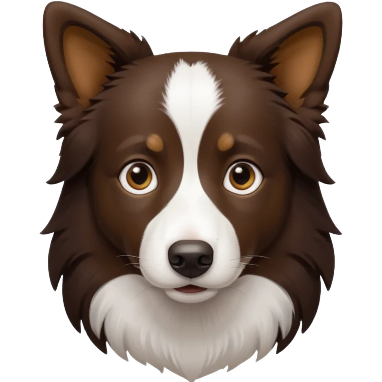 Border collie de cuerpo café oscuro y pecho blanco  emoji