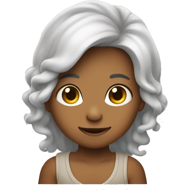 Crie um emoji de uma moça de cabelos castanhos e pele clara com seu bebê no colo  emoji