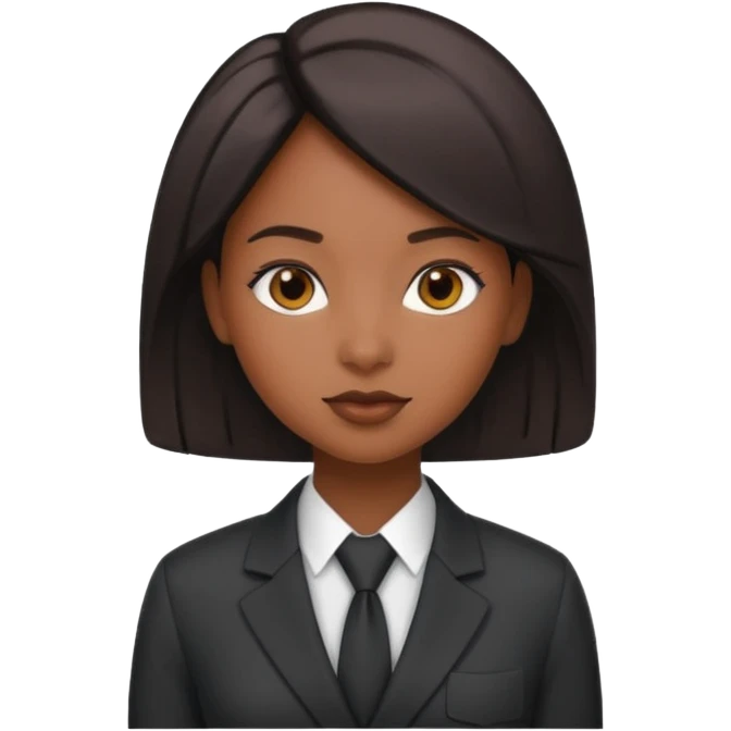 black girl working incorporate attire and sleek hair emoji