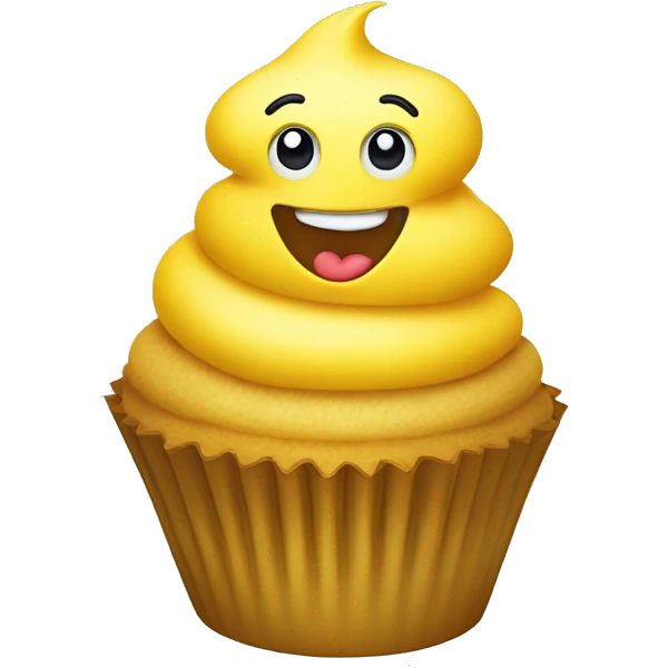 Happy yellow cupcake emoji