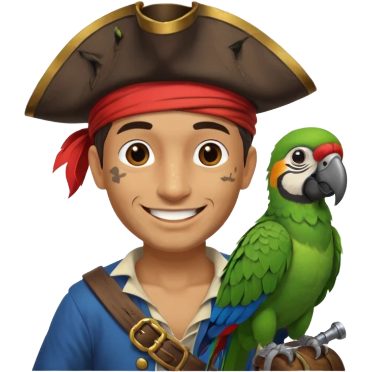pirate and parrot emoji