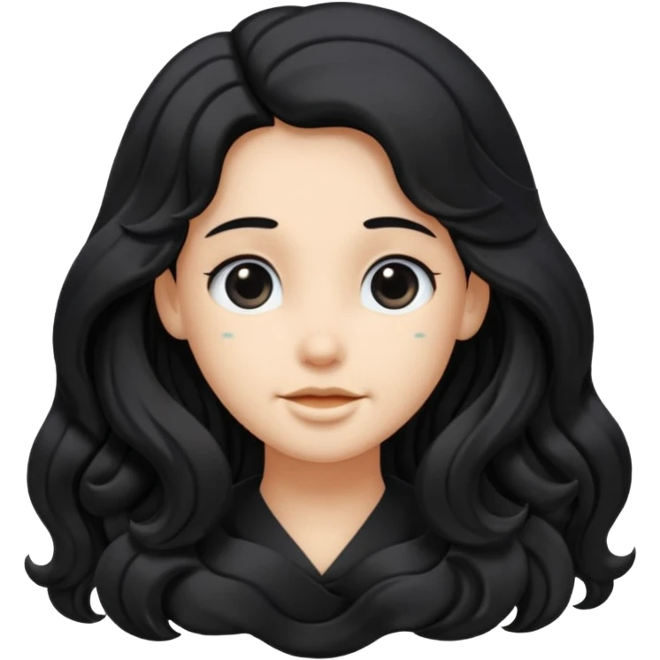 Pluto from The Olympians with long black wavy hair, black stola emoji