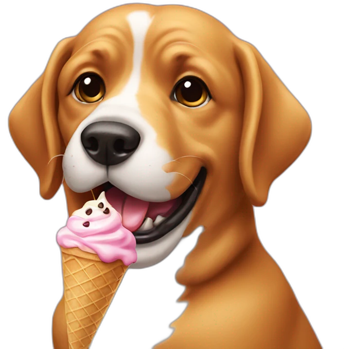 Dog eating ice cream emoji