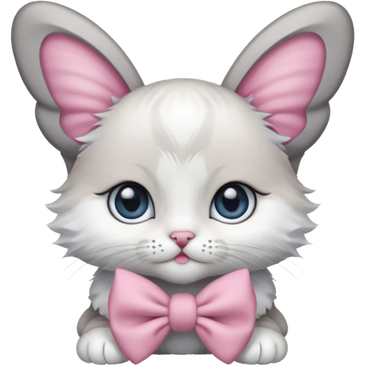 Bébé chat avec un noeud papillon rose emoji