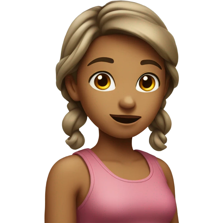 Girl with flirty eyes shrugging shoulders  emoji