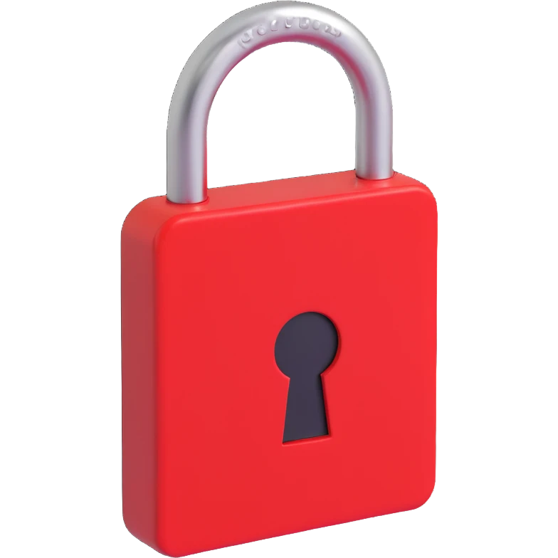 red padlock isolated on white background emoji