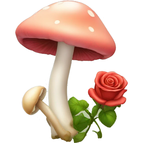 Rose and mushroom emoji