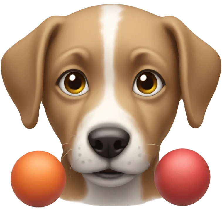 Dog touching balls emoji