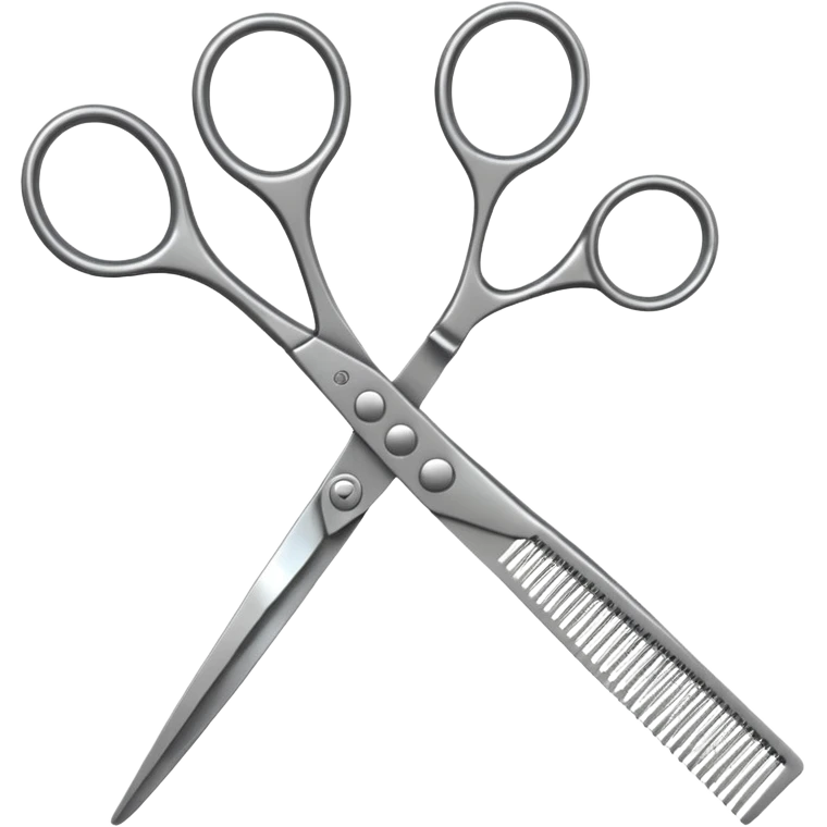 Make into an emoji with hair shears and a comb 2D emoji