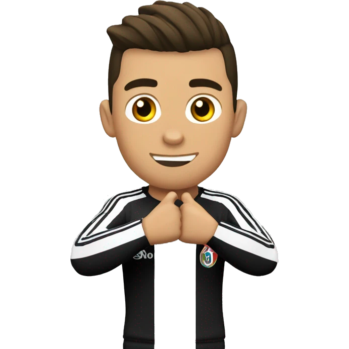 cristiano ronaldo doing the SIU celebration crossing hands emoji