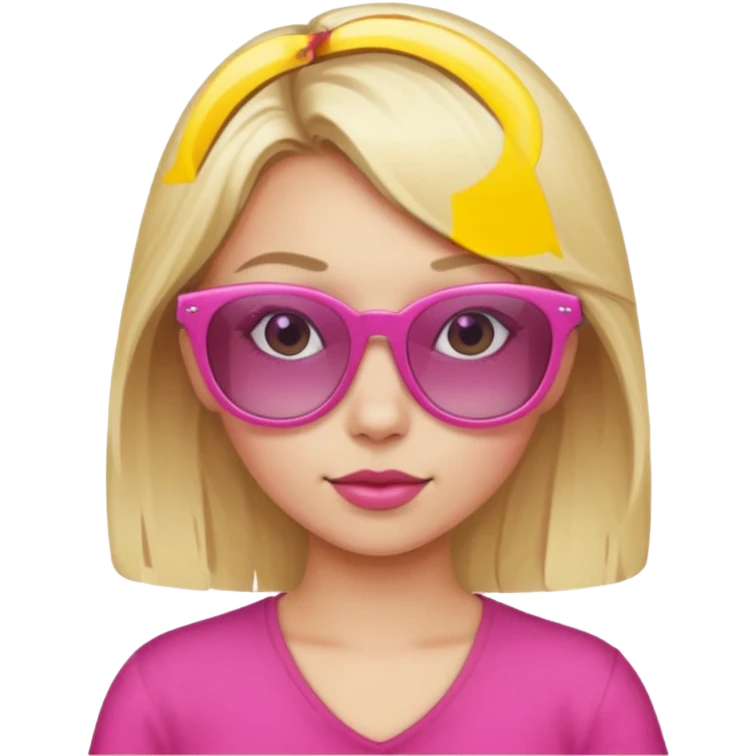 girl pink sunglasses blonde  emoji