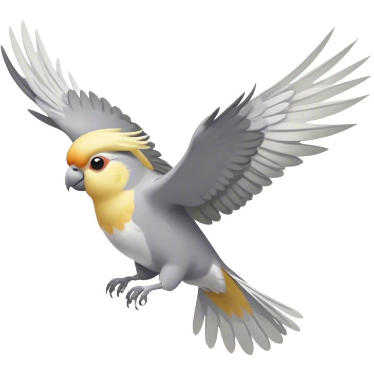 cockatiel bird flying emoji