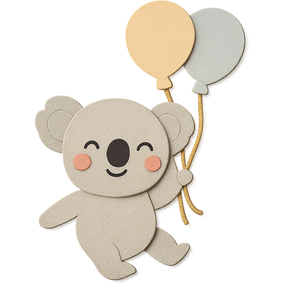 Remove the excess part of the koala bear's neck so it looks natural and clean, keeping the paper-craft style consistent. emoji