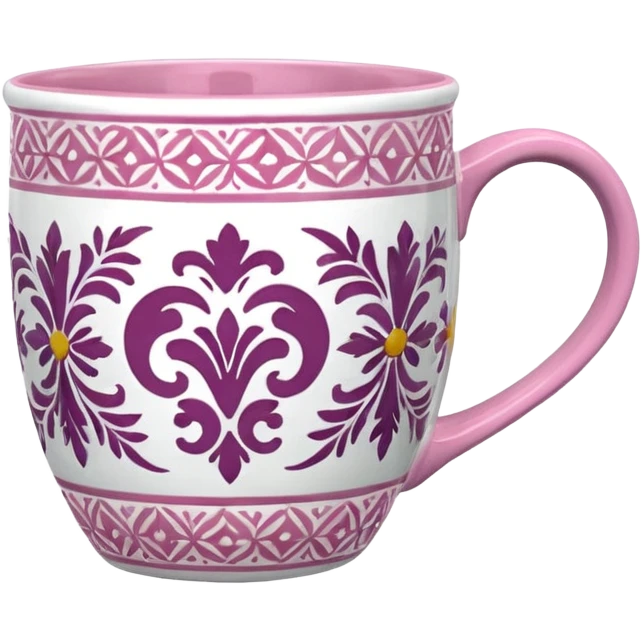 Pink and white Talavera mug  emoji