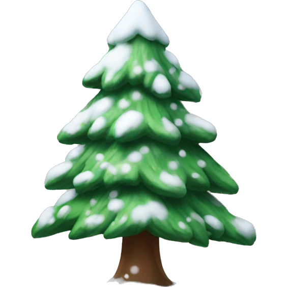 Christmas tree with snow emoji