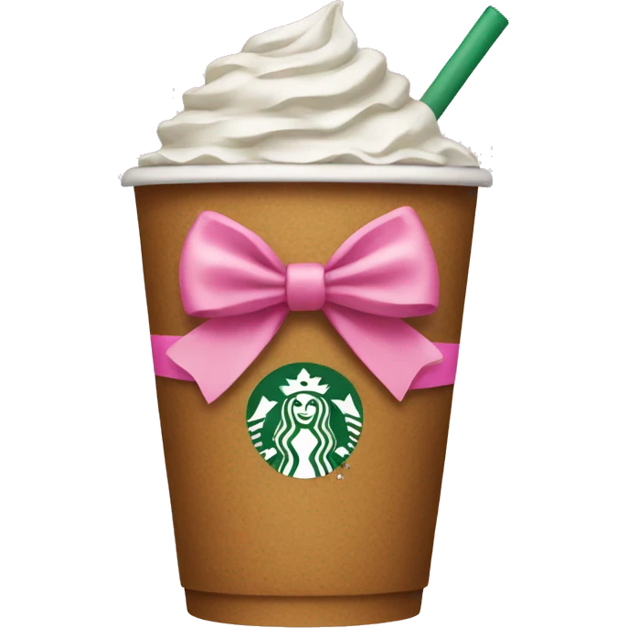 Starbucks with a pink bow emoji