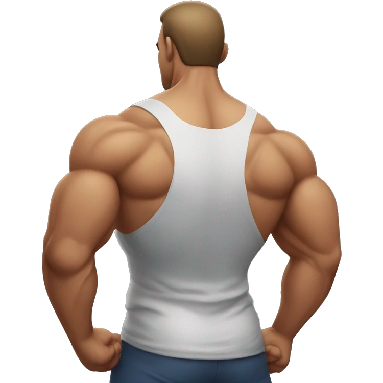 muscle man back emoji