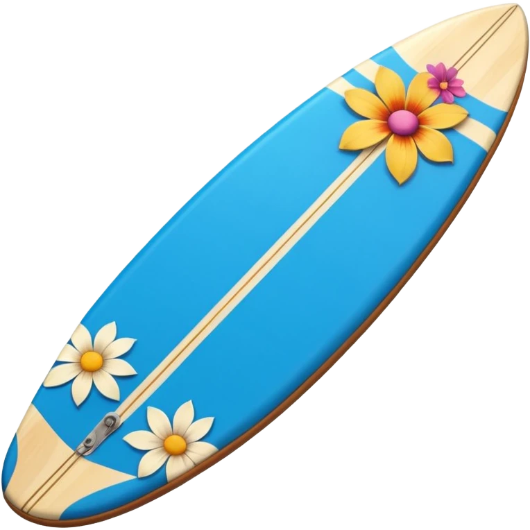 Blue Surfboard with Flower Pattern emoji