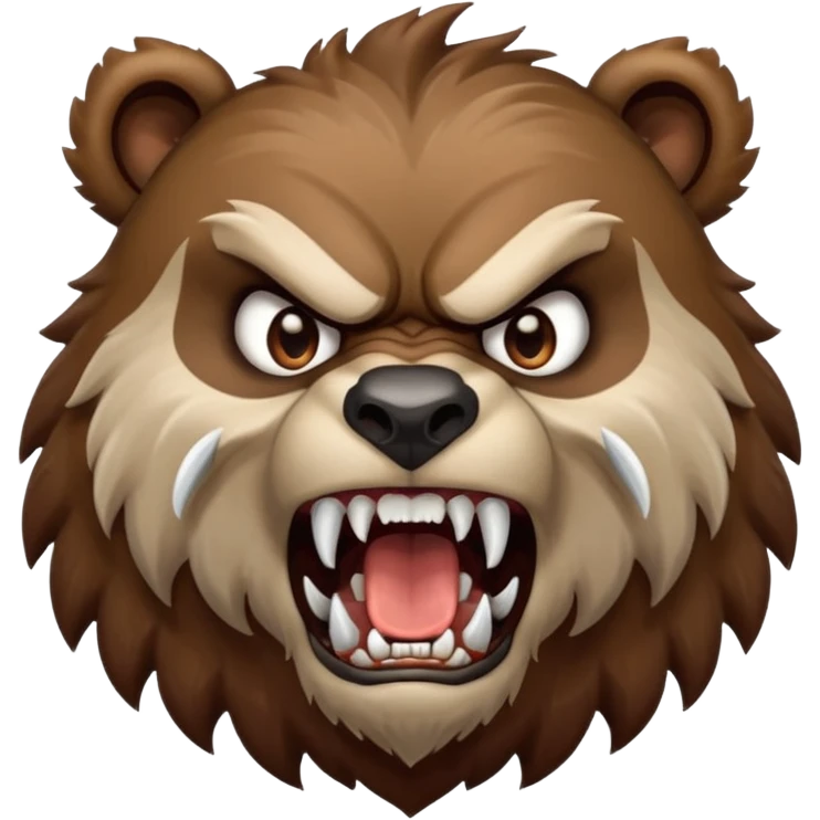 angry werebear with roaring with claws out emoji