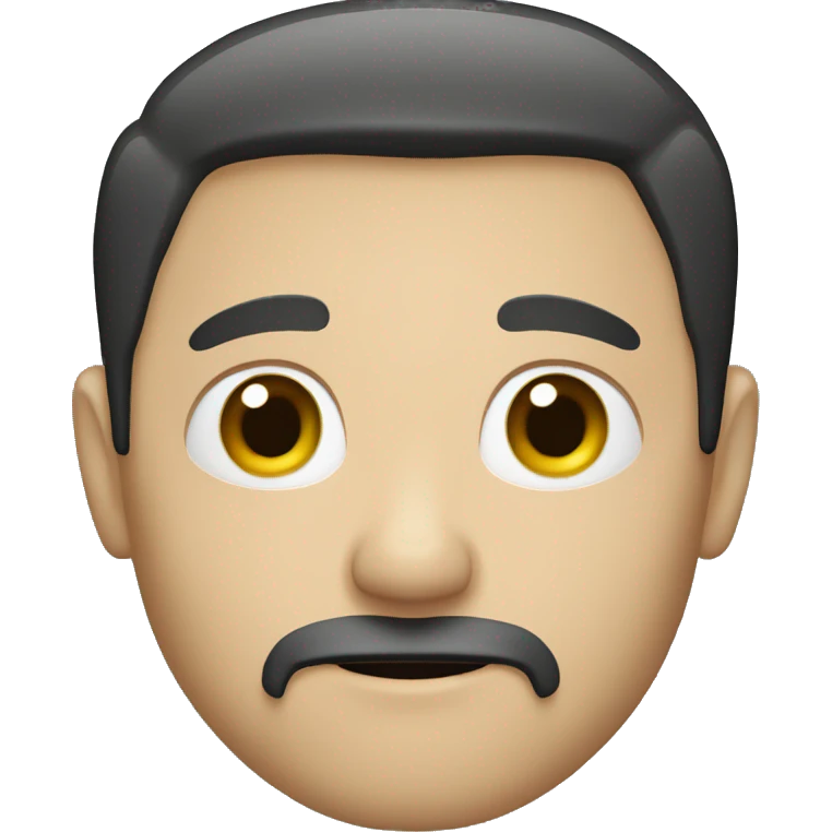 white man with short black hair and goatee emoji