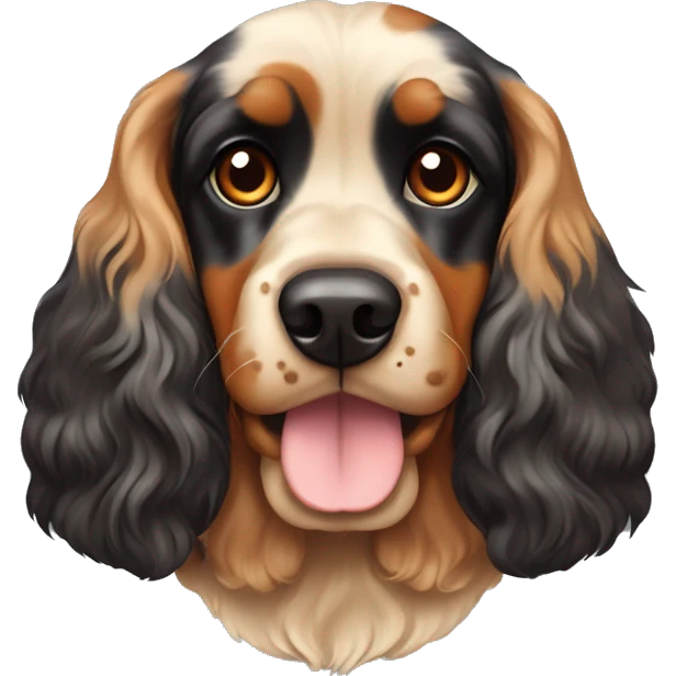 a cocker spaniel dog with the color pattern of a rottweiler  emoji