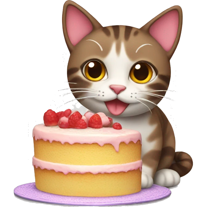 cat with cake emoji