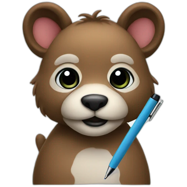 animal holding a pen emoji