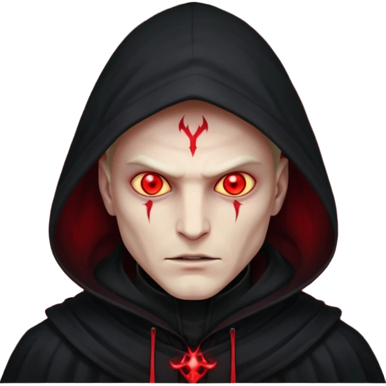 Evil, shadowie Male lord with Red glowing eyes and hood emoji