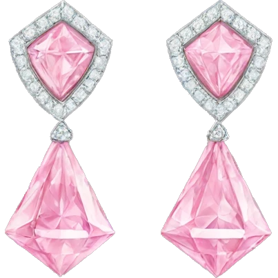 Pink diamond earrings  emoji