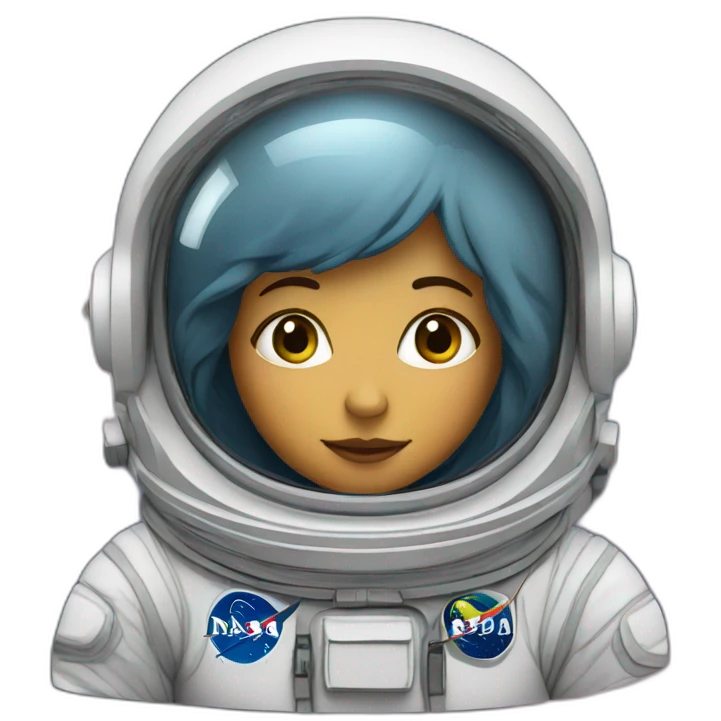 astronaut woman in space through stars emoji