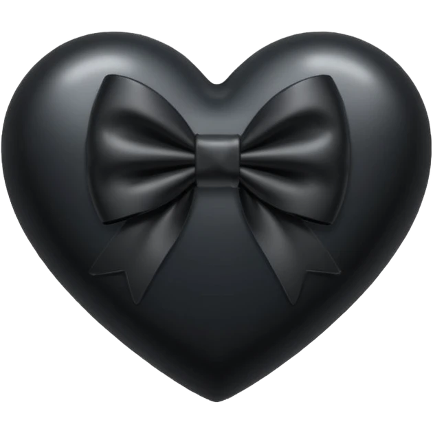 Black heart with black bow, explore emoji