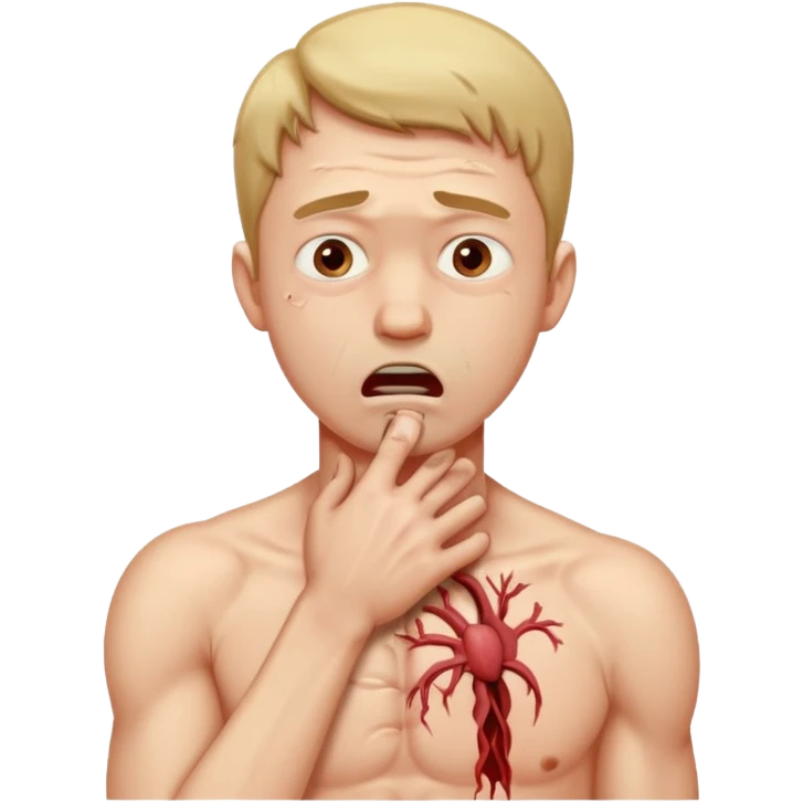 man choking himself emoji