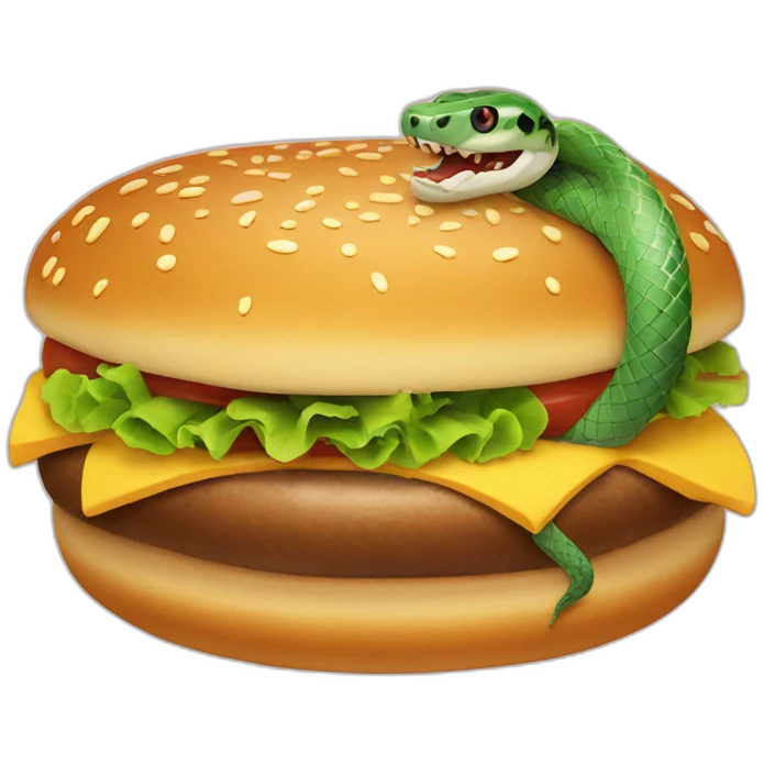 Snake-eat-hamburger emoji