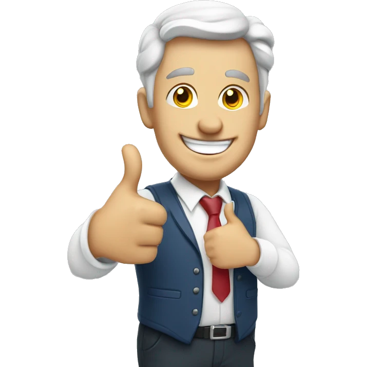 Smiling Englishman showing thumbs up  emoji