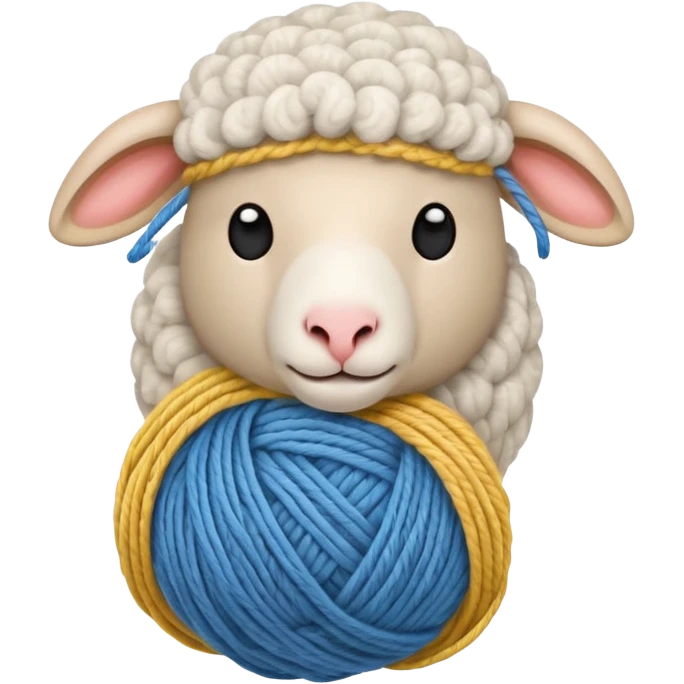 Sheep knitting yarn ball  emoji