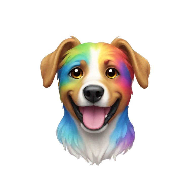 Rainbow dog emoji
