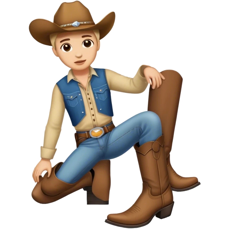 Person with cowboy boots on ground  emoji